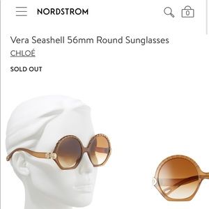 CHLOÉ  Vera Seashell 56mm Round Sunglasses
NWT